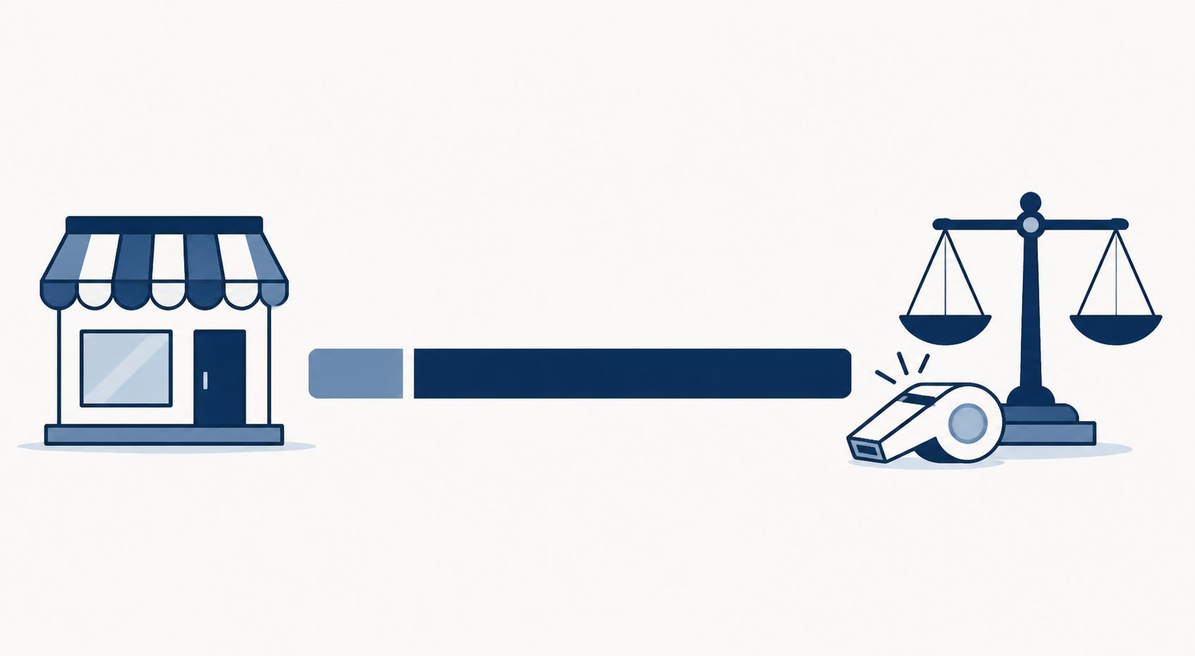 Split visualization showing a brand icon and a referee icon connected by a citation-share percentage bar, illustrating brand-owned versus third-party AI citations